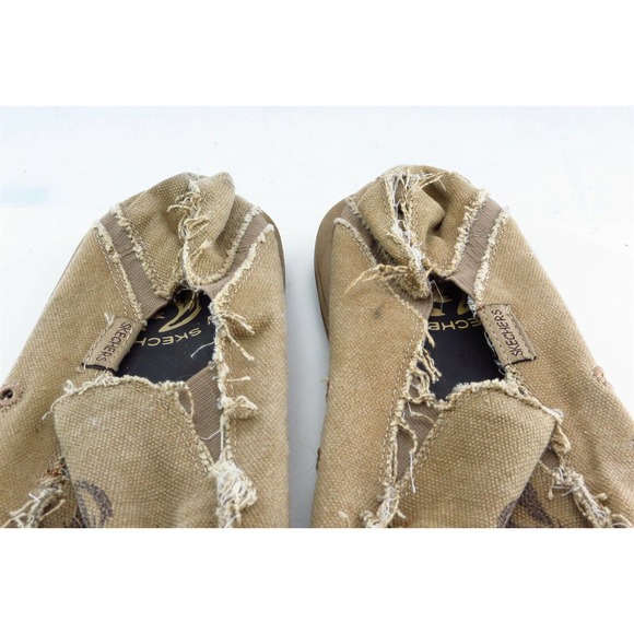 Skechers Shoes Sz 9 M Round‎ Toe Brown Loafers Fabric Men - Picture 3 of 7